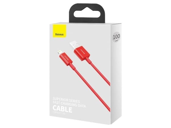 Baseus CALYS-A09, 1 m, Lightning, USB A, Hankjønn, Hankjønn, Rød