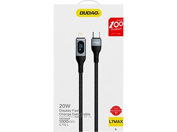 USB Dudao USB-C til Lightning-kabel svart (6973687243692)