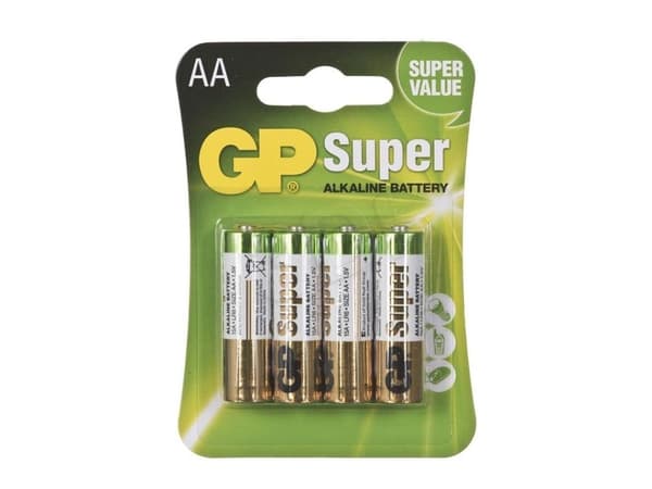 GP Super Alkaline AA-batteri 15A/LR6 4-pak