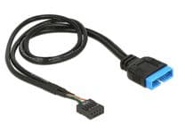 Delock - Intern USB-adapter - 9-pins USB-header (hunn) til 19-pins USB 3.0-plugg (hann) - 45 cm - svart