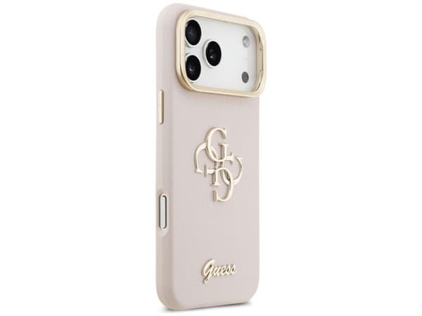 Guess Grained Big 4G &amp; Stand Camera Case for iPhone 17 Pro Max - Pink