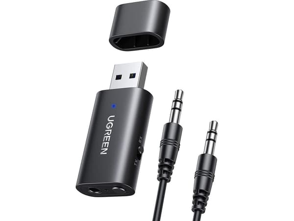 Bluetooth-adapter Ugreen sender Bluetooth 5.1 + lydadapter 3,5 mm mini jack svart (UGR1207BLK)