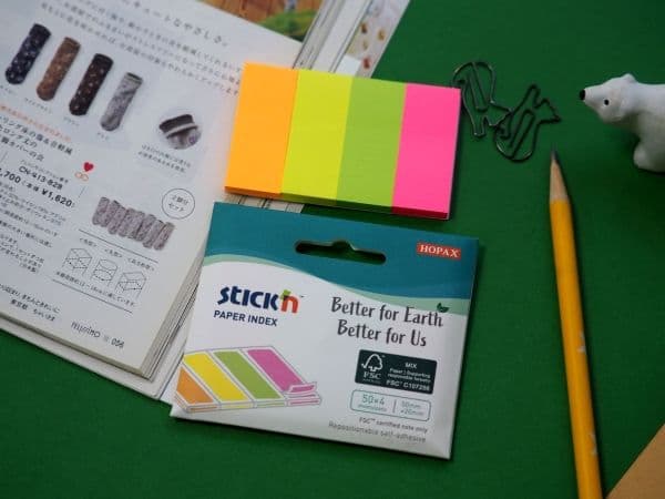 4-color neon paper index tabs