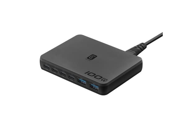 Cellularline ACHSLIM6USB100WK, Sisätila, AC, Musta