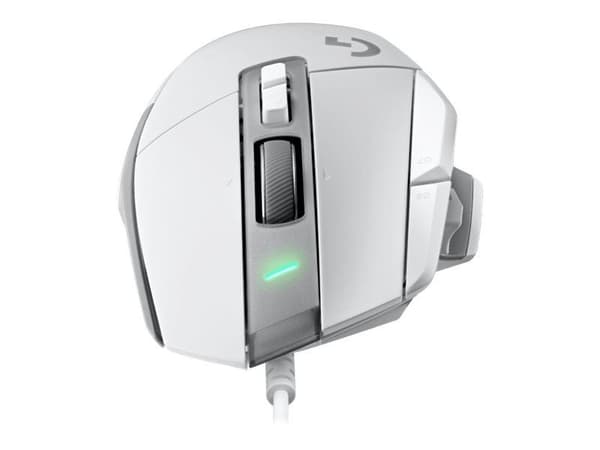 Logitech G502 X - Mus - optisk - 13 knappar (LIGHTFORCE-switchar) - kabling (USB) - Hero 25K-sensor - Hvid