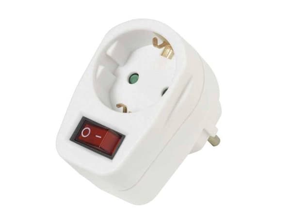 Schuko-adapter med bryter