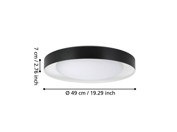 EGLO LAURITO LOFT 2760 lm Ø490 SORT/HVIT
