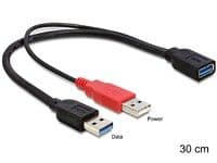 Delock - USB-kabel - USB typ A (hona) till USB (endast ström), USB typ A (hane) - USB 3.0 - 30 cm
