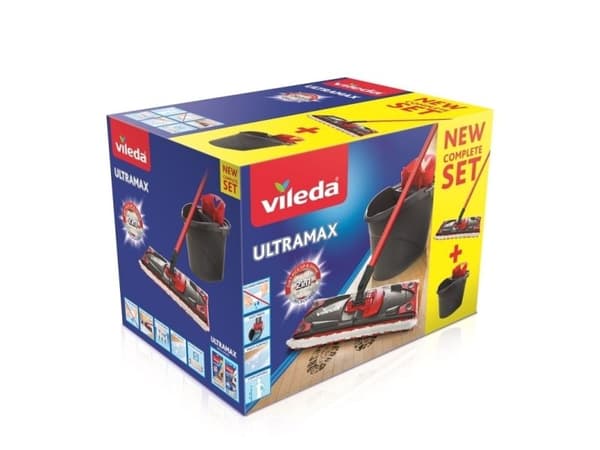 Vileda Ultramax Box, komplett med flatmopp og bøtte