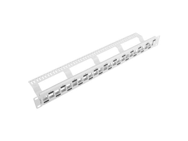 Lanberg PPKS-1224-S - Patchpanel (blank) - stativmonterbar - grå - 1U - 19" - 24 porte