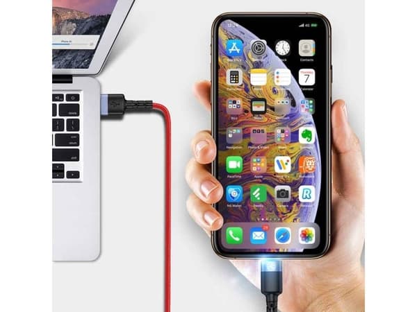 Tellur Data Cable USB to Lightning with LED Light 3A 1.2m Raudona