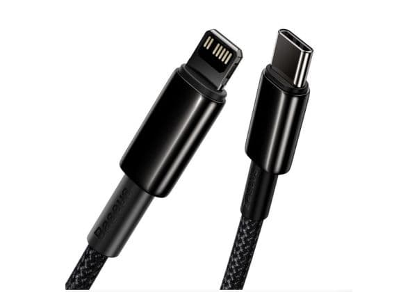 Baseus Tungsten, 1 m, Lightning, USB A, Hankjønn, Hankjønn, Sort