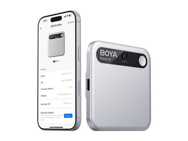 BOYA Notra Voice Recorder with AI Transcription - Silver