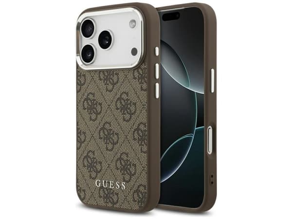 Guess 4G Classic Logo MagSafe case for iPhone 17 Pro - brown
