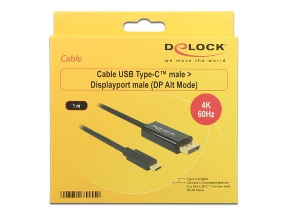 Delock - Extern videoadapter - USB-C - DisplayPort - svart - detaljhandel