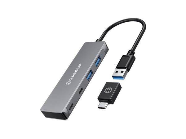GrauGear USB-hub 4x USB 3.0, 2x Type-C og 2x Type-A retail (G-HUB2A2C-AC)