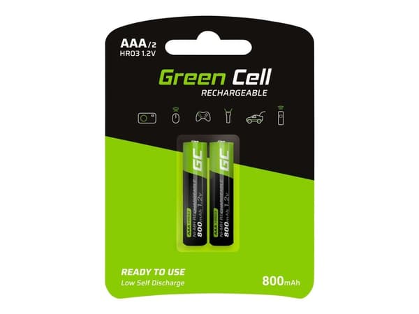 Green Cell - Batteri 2 x AAA - NiMH - (oppladbart) - 800 mAh