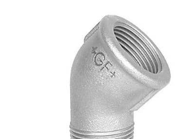 Vinkel 45° galvaniseret nippel/muffe 1