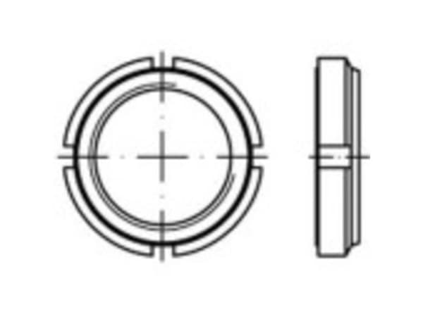 TOOLCRAFT TO-9979512 Lukkomutterit M45 9 mm Terässinkitty 10 kpl