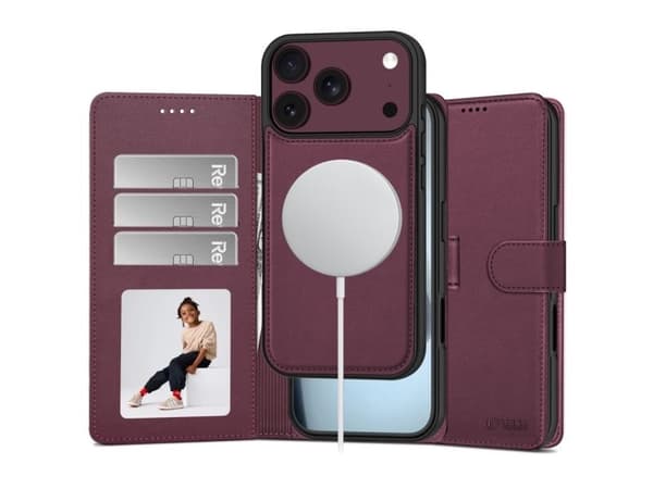 Tech-Protect Wallet MagSafe case for iPhone 17 Pro / 18 Pro - burgundy
