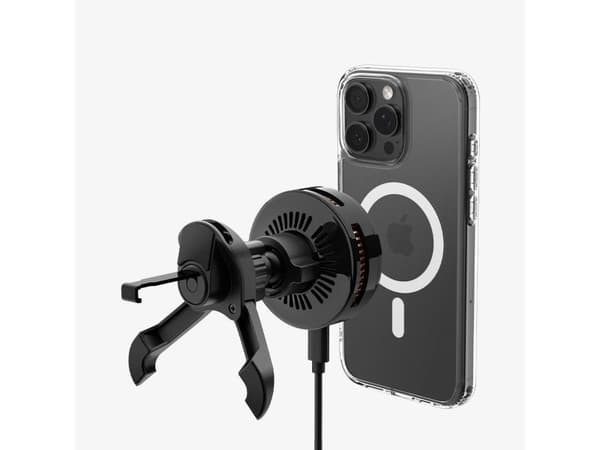 Spigen EV25MFAQ, Automatisk, USB, Trådløs lading, Svart