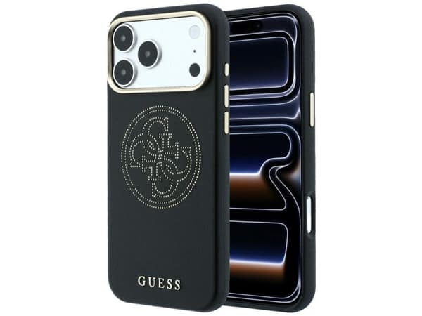 Guess Perforated 4G Gold Logo Magsafe Case for iPhone 17 Pro / 18 Pro - Black