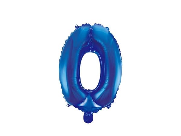 Nummerballong 0 blå, 41 cm