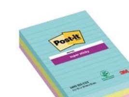 Post-it Super Sticky Notes Cosmic, linjerade, 101 x 152 mm, 3-pack