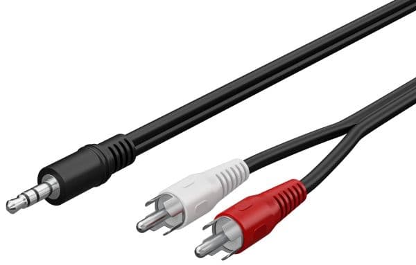 Goobay 50440, 3.5mm, Hankjønn, 2 x RCA, Hankjønn, 0,5 m, Sort