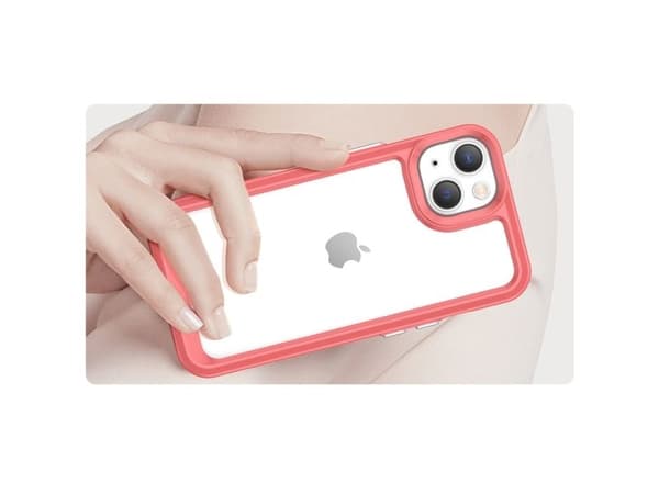 Hurtel Outer Space Case iPhone 14 hardt deksel med gelramme rød