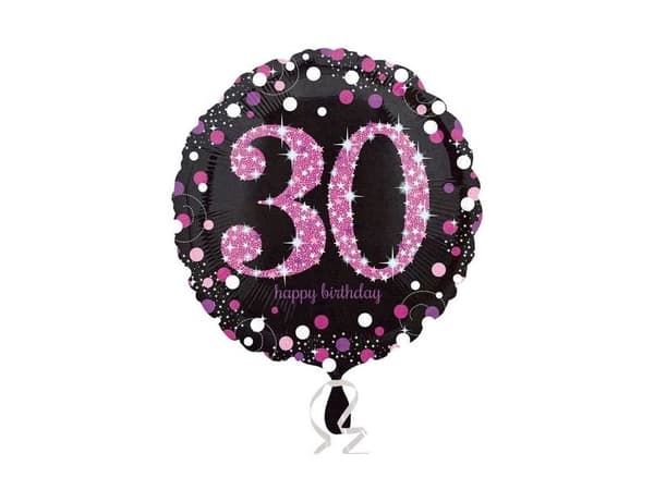 Folioilmapallo 30 vuotta Pink Sparkling