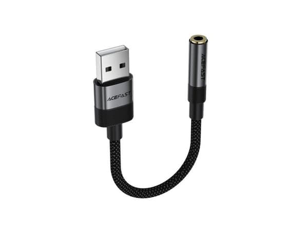 Acefast J13 USB-A til 3,5 mm mini-jackadapter - svart