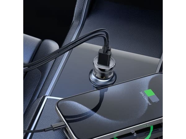 Wozinsky USB-C PD 65W autolaturi / USB-A45W QC 3.0 - musta