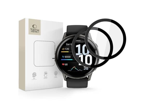 Tech-Protect Glass Flex+ 2-pack for Garmin Venu 4 45mm - black