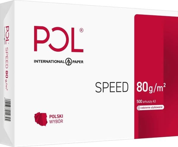 Internasjonalt papir PolSpeed A3 kopipapir 80g 500 ark