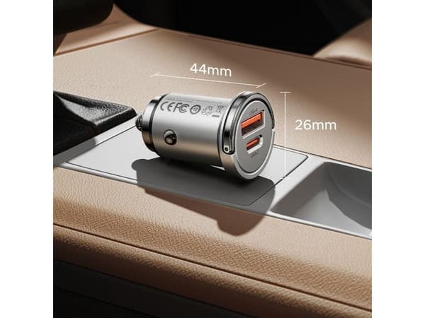 Orico MiniRing Pro 45W bil-lader USB-A + USB-C (sølv)