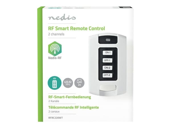 Nedis RFRC220WT, Universell, RF kabel-fri, Trykknapper, Sort, Hvit