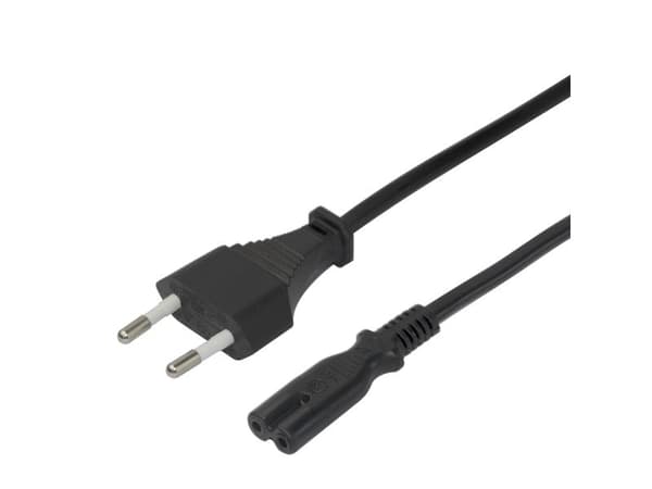 Deltaco 1902293 Musta 1,5 m CEE7/16 C7-liitin 1,5 m