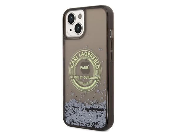 Karl Lagerfeld flytende glitter RSG-deksel til iPhone 14 Plus - sort