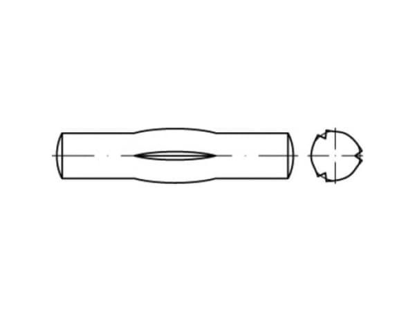 TOOLCRAFT TO-5438109 rillet splint 6 mm stål, 100 stk