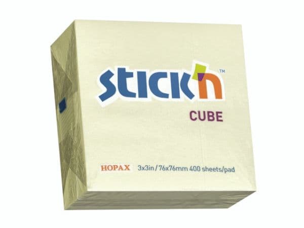 Notes, BNT Stick´n, Cube, gul, 76x76mm - (12 stk.)