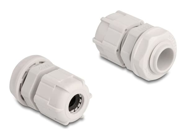 Delock - Cable gland (M12) - grå (paket om 10)