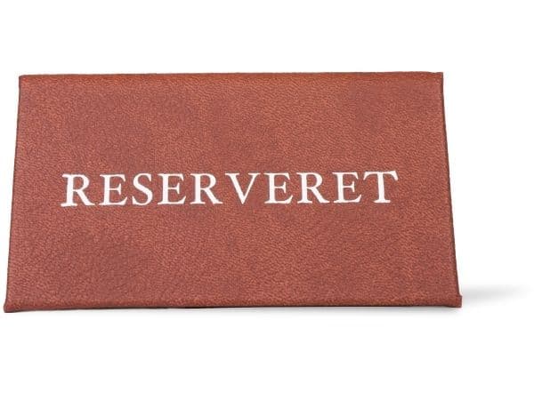 Classic reserverad (DK) bordsskylt, brun