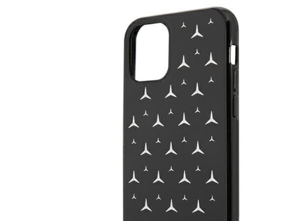 Mercedes sølvstjerner mønsterdeksel til iPhone 11 / XR - svart