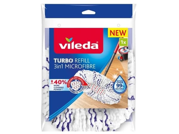 Vileda 4023103227439, Moppehode, Blå, Hvit, Mikrofiber, 1 stykker