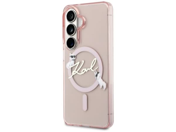 Karl Lagerfeld IML KC Script MagSafe Case for Samsung Galaxy S26 - Pink
