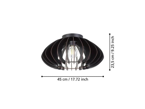 EGLO COSSANO 3 taklampe E27 Ø450 sort/tre