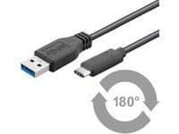 Goobay 67890, 1 m, USB A, USB C, 5 Gbit/s, Svart