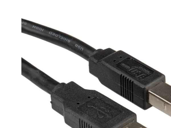 ROLINE 11.02.8818, 1,8 m, USB A, USB B, USB 2.0, Hankjønn/hankjønn, Sort