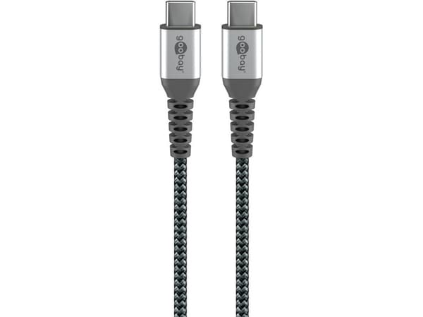 Goobay USB-kabel tekstil USB-C™ til USB-C™ med metallkontakter 0,15 m